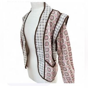 Mango MNG Quilted Floral Boho Jacket - Size Medium